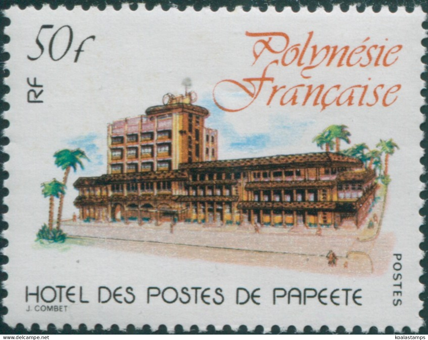 French Polynesia 1980 Sc#333,SG324 50f General Post Office Papeete MNH - Altri & Non Classificati