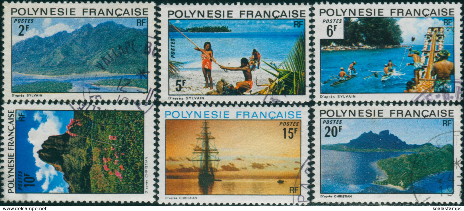 French Polynesia 1974 Sc#278-283,SG180-185 Polynesian Landscapes Set FU - Sonstige & Ohne Zuordnung
