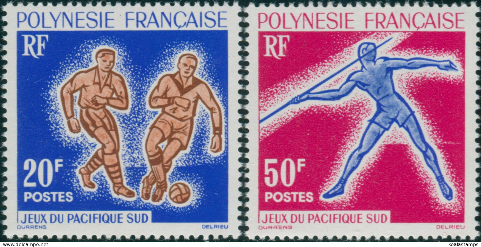 French Polynesia 1962 Sc#203-204,SG28-29 South Pacific Games Suva Set MLH - Other & Unclassified