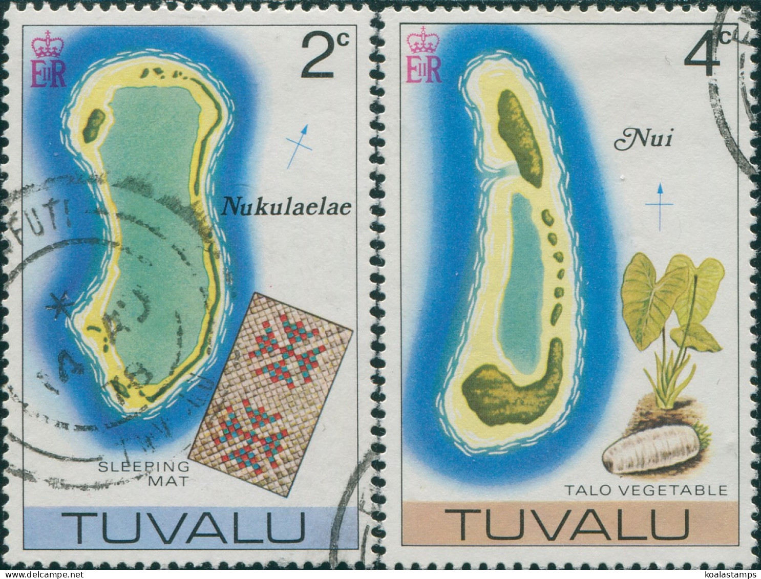 Tuvalu 1976 SG31-32 Maps FU - Tuvalu (fr. Elliceinseln)