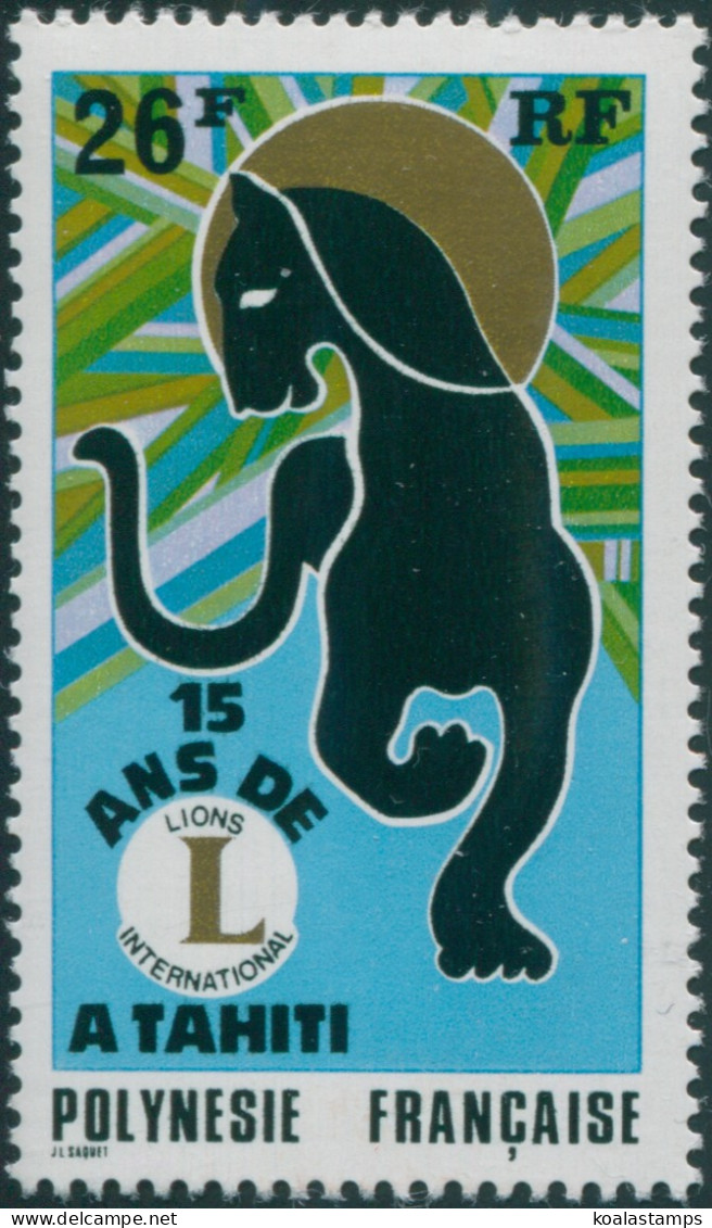 French Polynesia 1975 Sc#285,SG198 26f Tahiti Lion's Club MLH - Autres & Non Classés