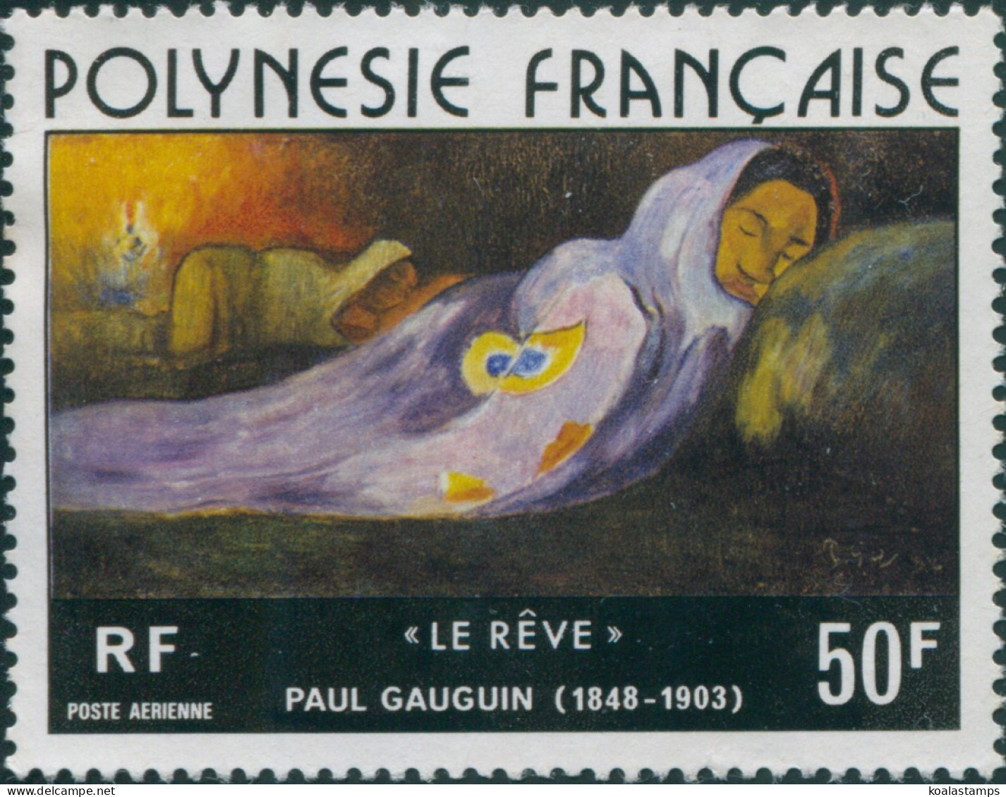 French Polynesia 1976 Sc#C137,SG226 50f The Dream Painting MLH - Autres & Non Classés