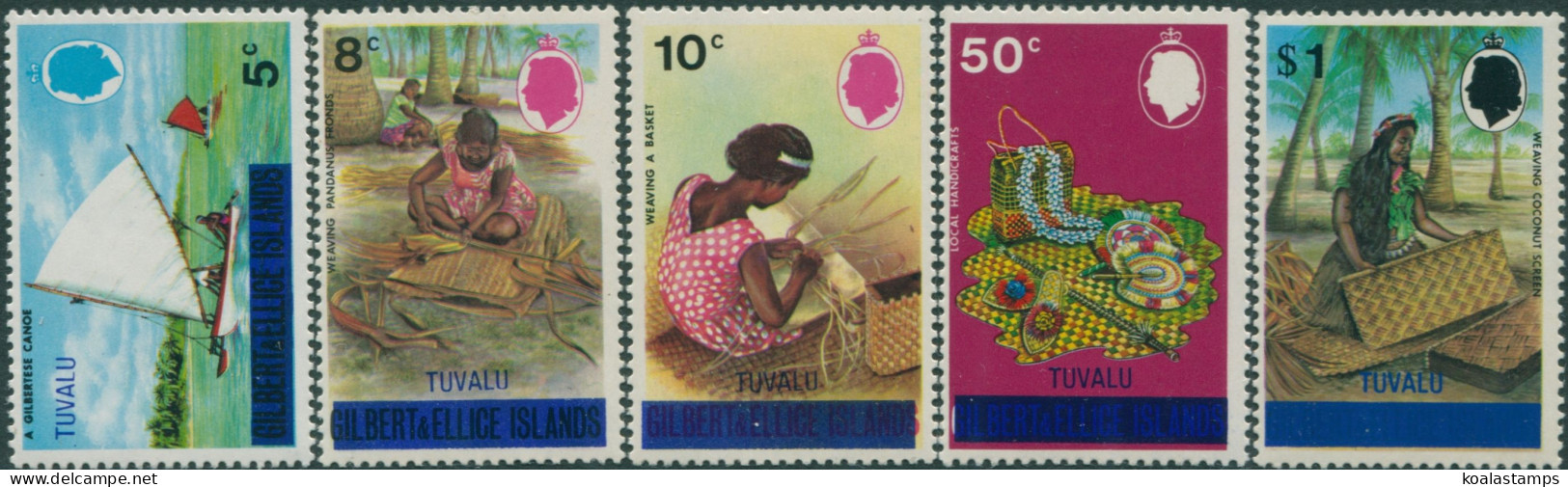 Tuvalu 1976 SG5-9 Canoe Weaving Handicrafts MNH - Tuvalu