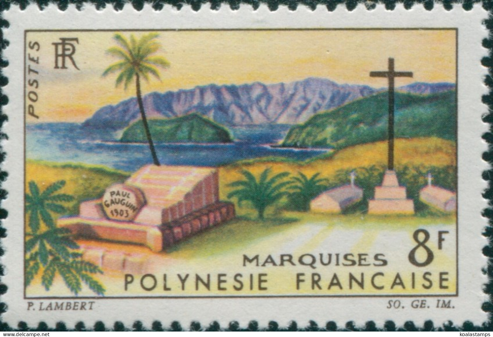French Polynesia 1964 Sc#214,SG41 8f Landscape Marquesas MNH - Other & Unclassified