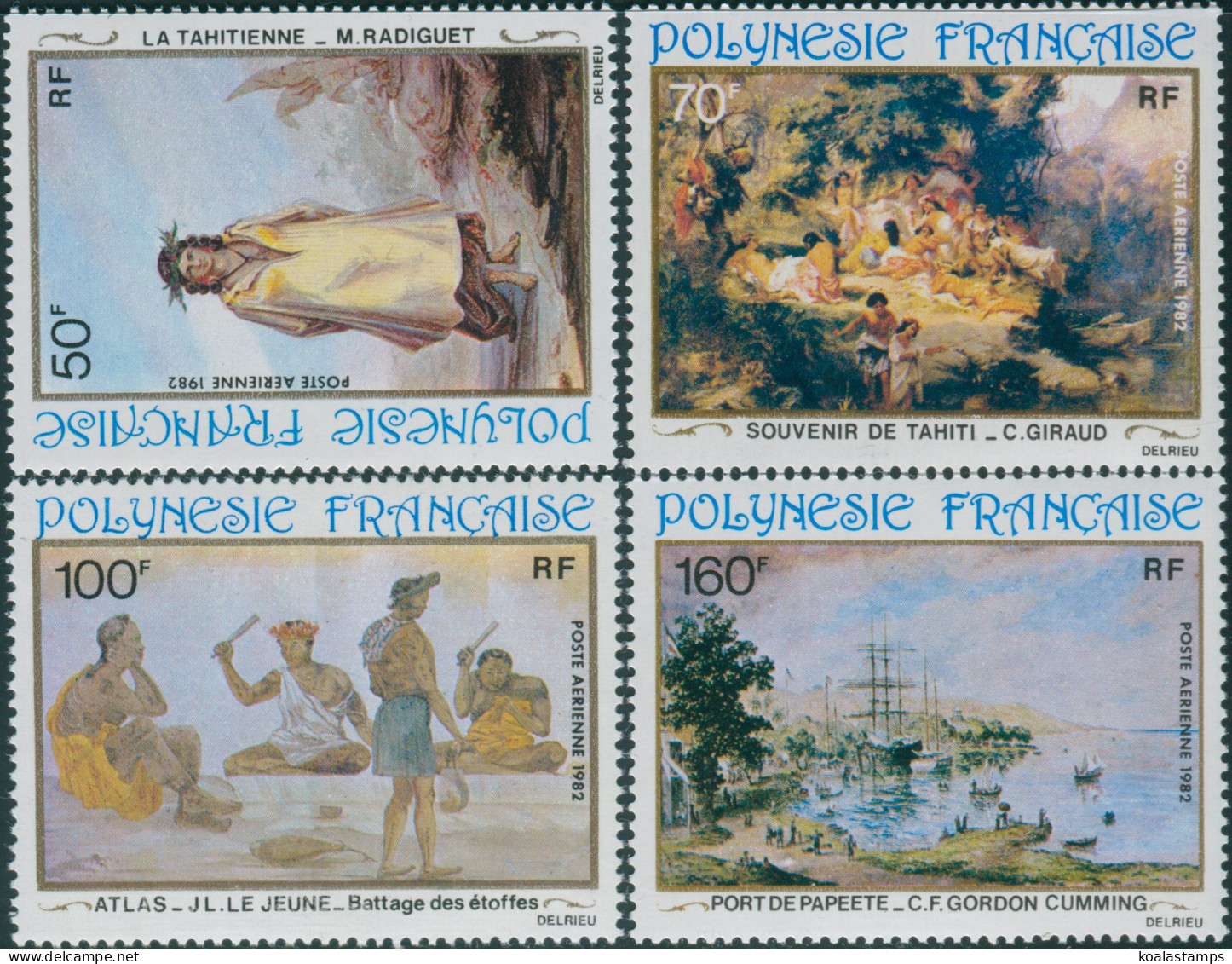 French Polynesia 1982 Sc#C197,SG382-385 19th Century Paintings Set MNH - Sonstige & Ohne Zuordnung