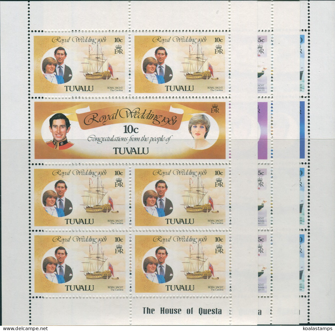 Tuvalu 1981 SG168a-172a Royal Wedding Sheetlets MNH - Tuvalu