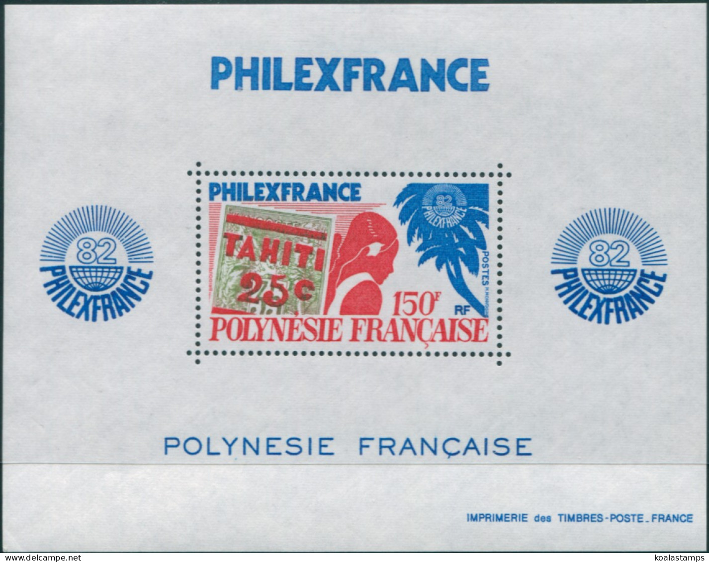 French Polynesia 1982 Sc#361a,SG368 Philexfrance Stamp Exhibition MS MNH - Other & Unclassified