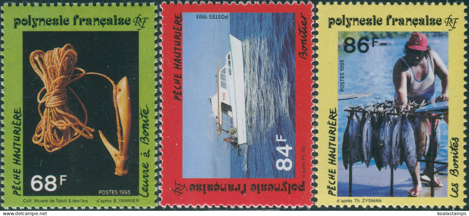 French Polynesia 1993 SG672-674 Bonito Fishing Set MNH - Otros & Sin Clasificación