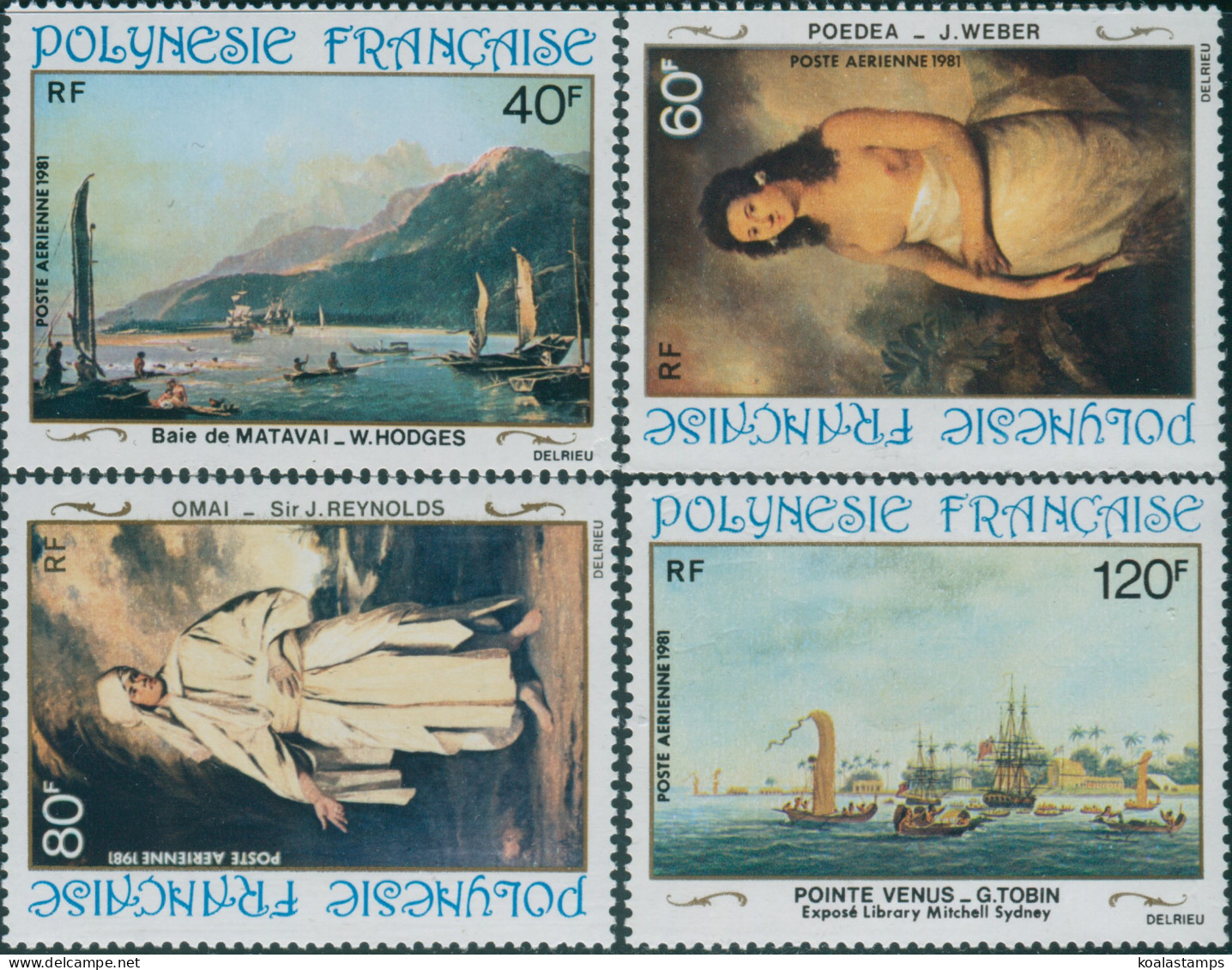 French Polynesia 1981 Sc#C187-C190,SG356-359 18th Century Paintings Set MNH - Altri & Non Classificati