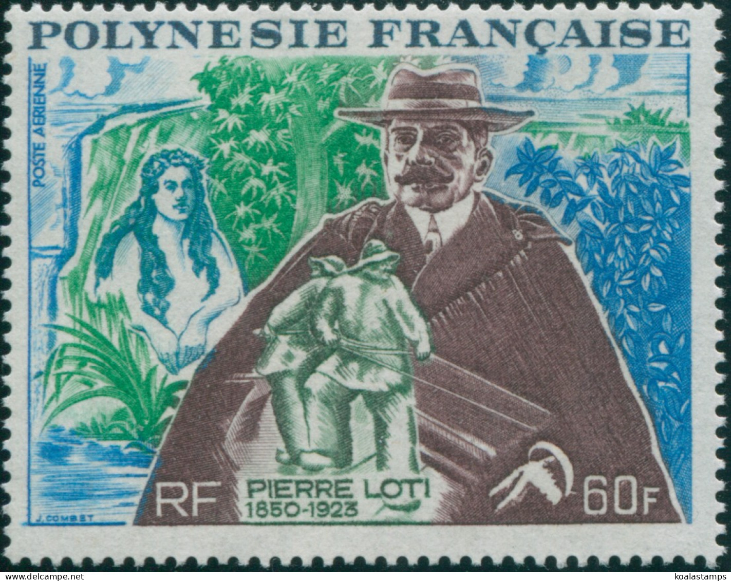 French Polynesia 1973 Sc#C99,SG170 60f Pierre Loti Writer MNH - Otros & Sin Clasificación