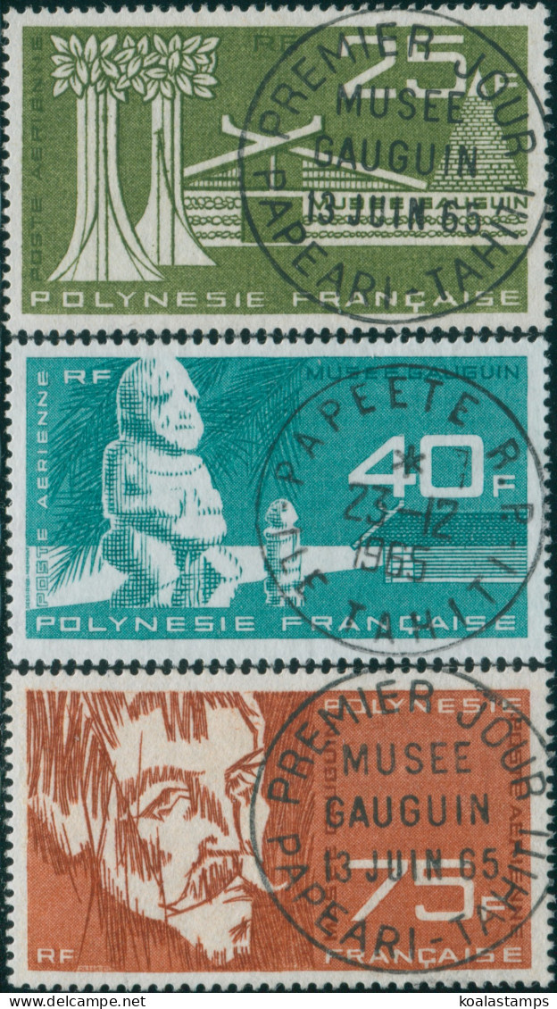 French Polynesia 1965 Sc#C34-C36,SG45-47 Gauguin Museum Set FU - Sonstige & Ohne Zuordnung