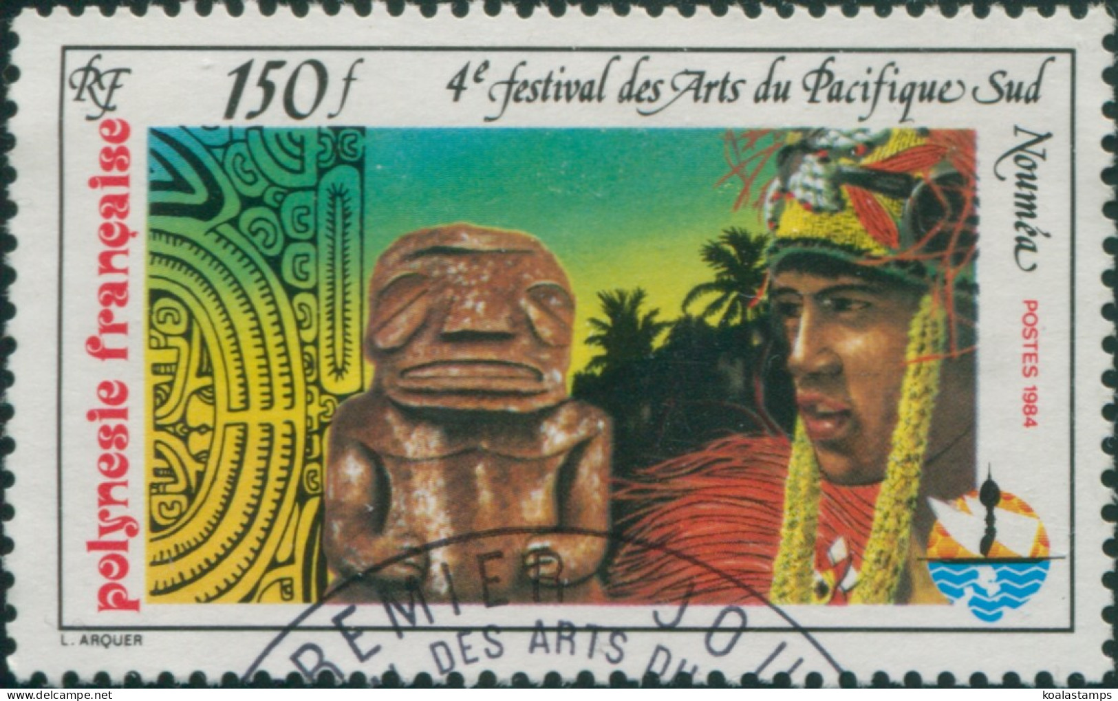 French Polynesia 1984 Sc#403,SG436 150f Arts Festival Noumea FU - Other & Unclassified