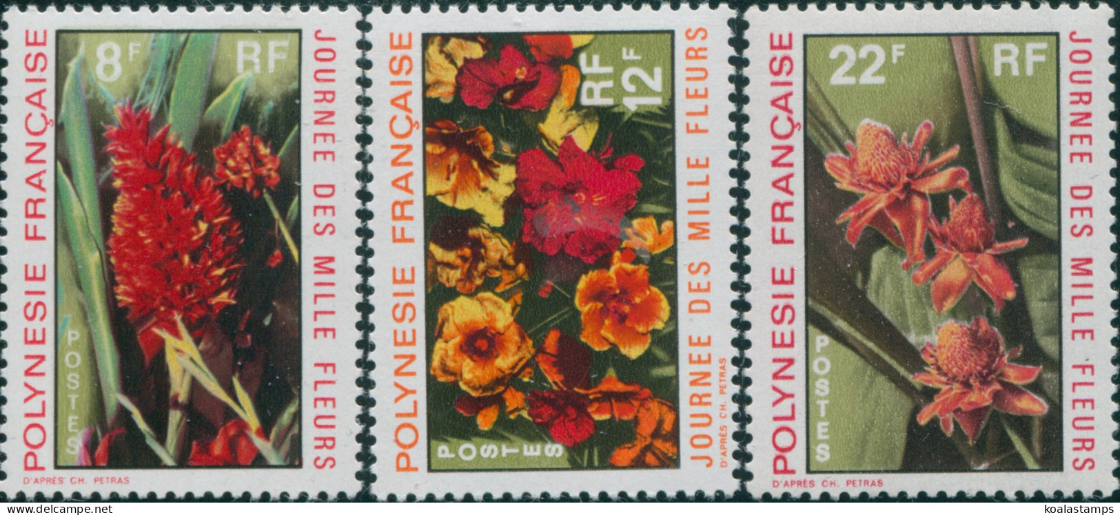 French Polynesia 1971 Sc#264-266,SG134-136 Flowers Set MNH - Sonstige & Ohne Zuordnung