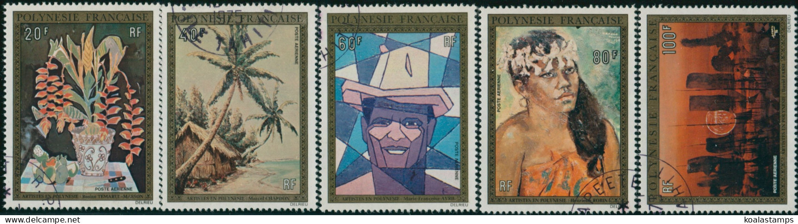 French Polynesia 1974 Sc#C107-C111,SG189-193 Paintings Set FU - Other & Unclassified