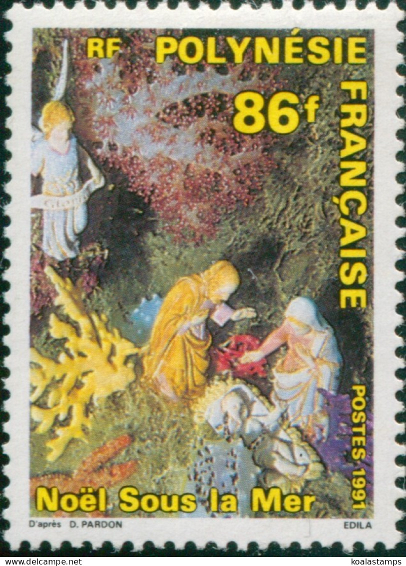 French Polynesia 1991 Sc#580,SG630 86f Crab Among Corals MLH - Autres & Non Classés