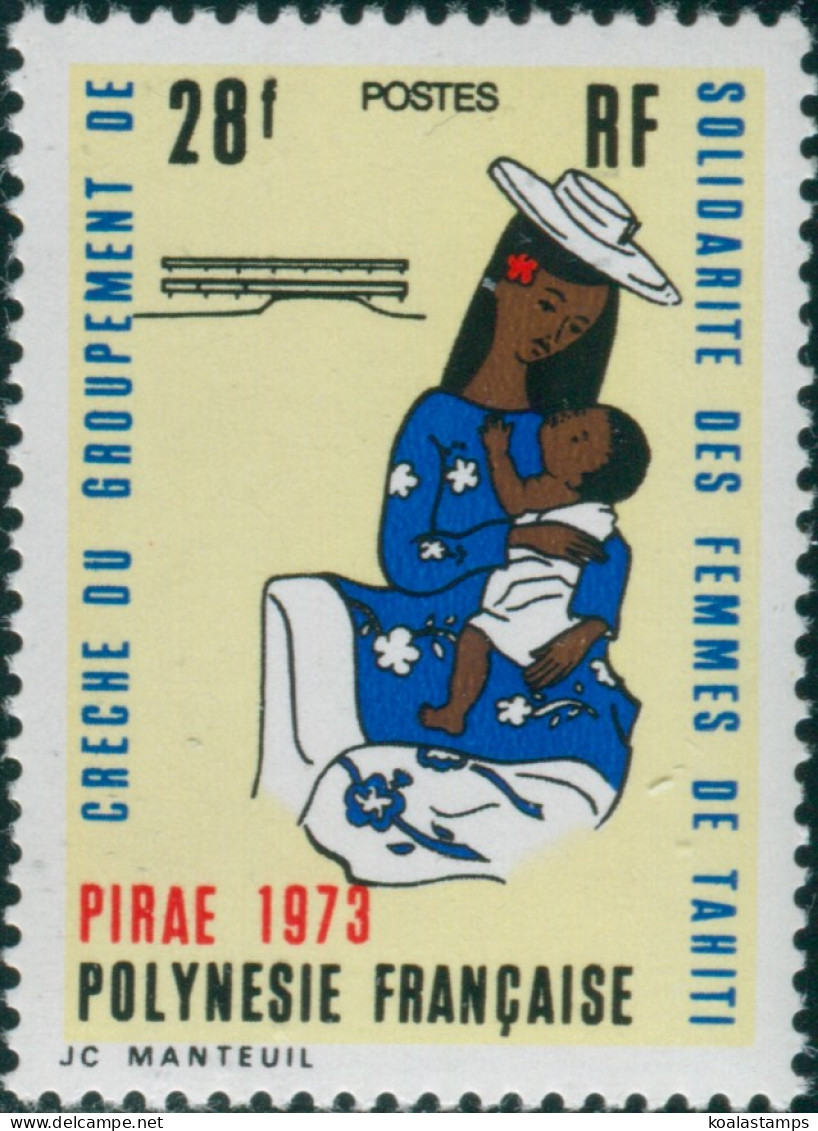 French Polynesia 1973 Sc#274,SG171 28f Polynesian Mother And Child MNH - Otros & Sin Clasificación