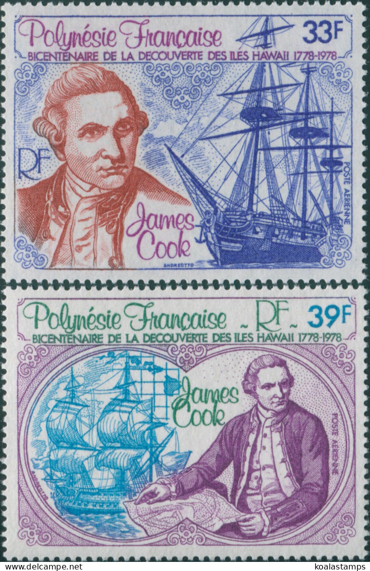 French Polynesia 1978 Sc#C154-C155,SG266-267 Discovery Of Hawaii Set MLH - Sonstige & Ohne Zuordnung