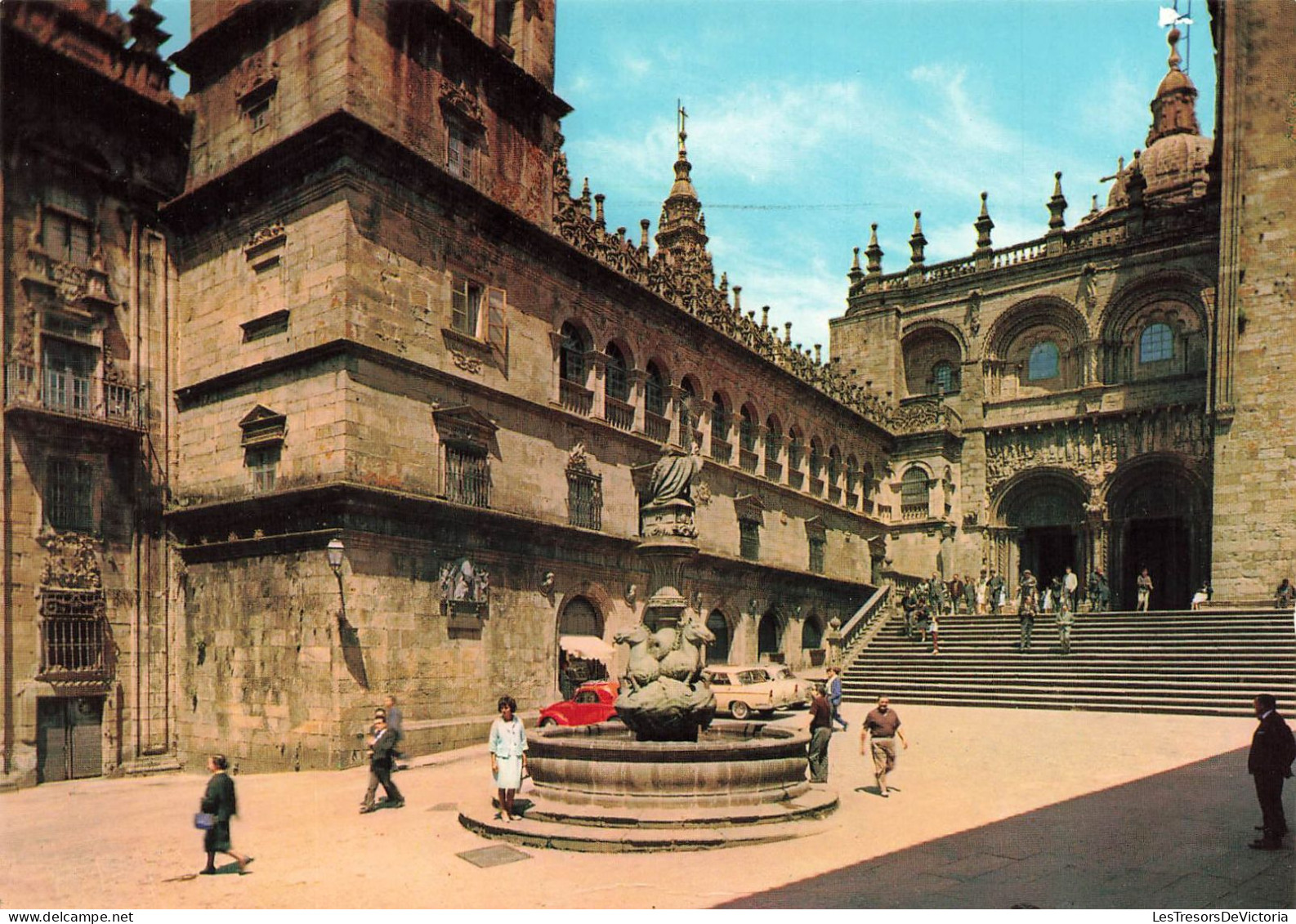 ESPAGNE - Santiago De Compostela - Vue Sur La Place De Las Platerias - Animé - Carte Postale - Santiago De Compostela