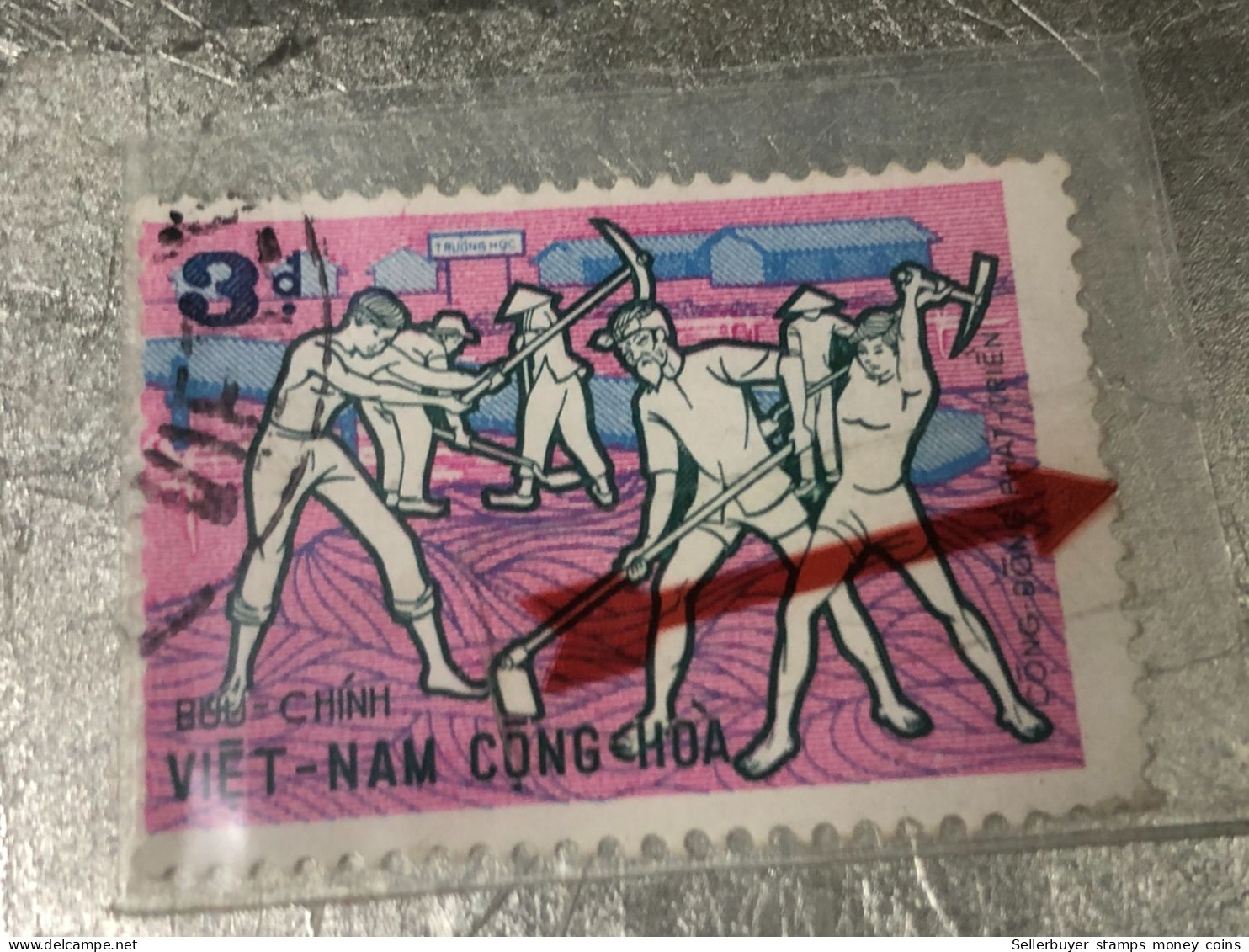 SOUTH VIETNAM Stamps(1972--3d00) PRINT ERROR(ASKEW )1 STAMPS-vyre Rare - Vietnam