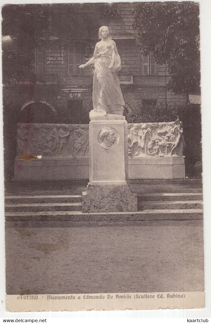 Torino. - Monumento A Edmondo De Amicis  (Scultere Ed. Rubino)  - (Italia) - 1929 - Otros Monumentos Y Edificios