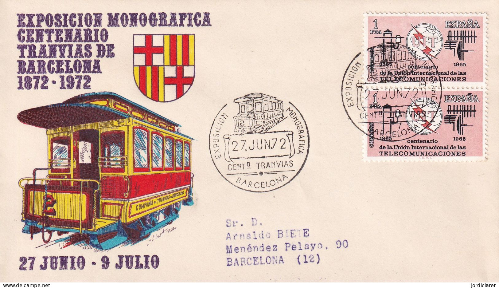 POSTMARKET ESPAÑA  1972 BARCELONA - Tram