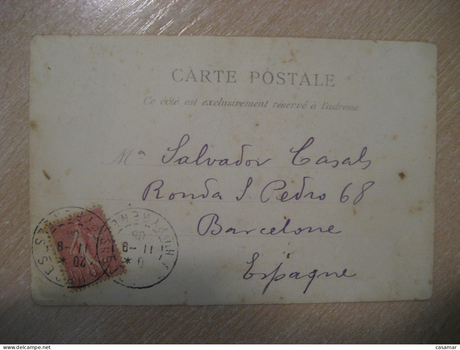 LOURDES 1906 To Barcelona Spain Nouveau Calvaire Postcard FRANCE - Covers & Documents