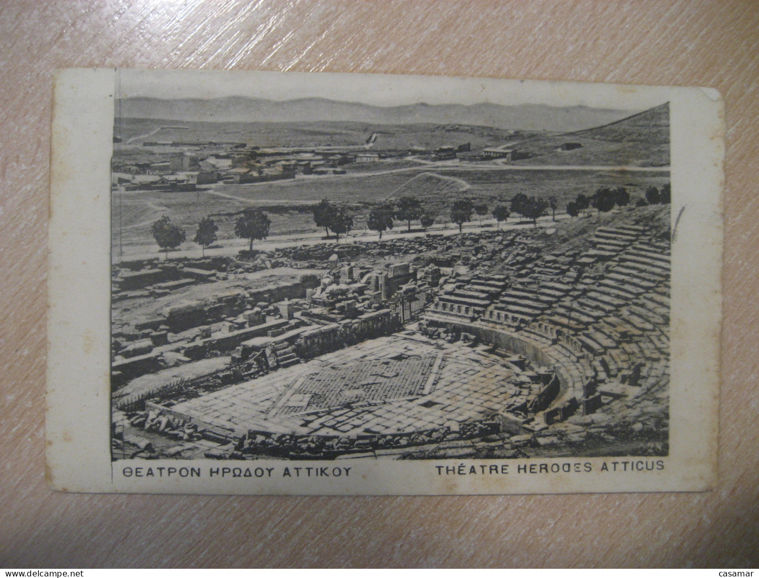 AOHNAI 1905 Mercur Mercury Stamps Theatre Herodes Atticus Postcard GREECE Archeology Archeologie Theater - Storia Postale