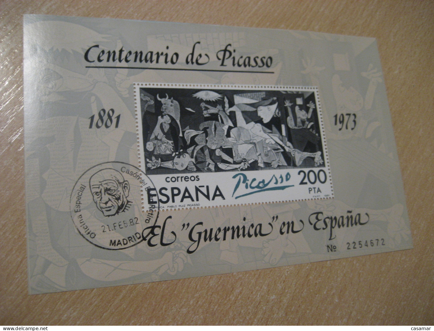 Oficina Especial CASON DEL BUEN RETIRO 1982 Guernica PICASSO Cancel Bloc Pain Painting SPAIN - Picasso
