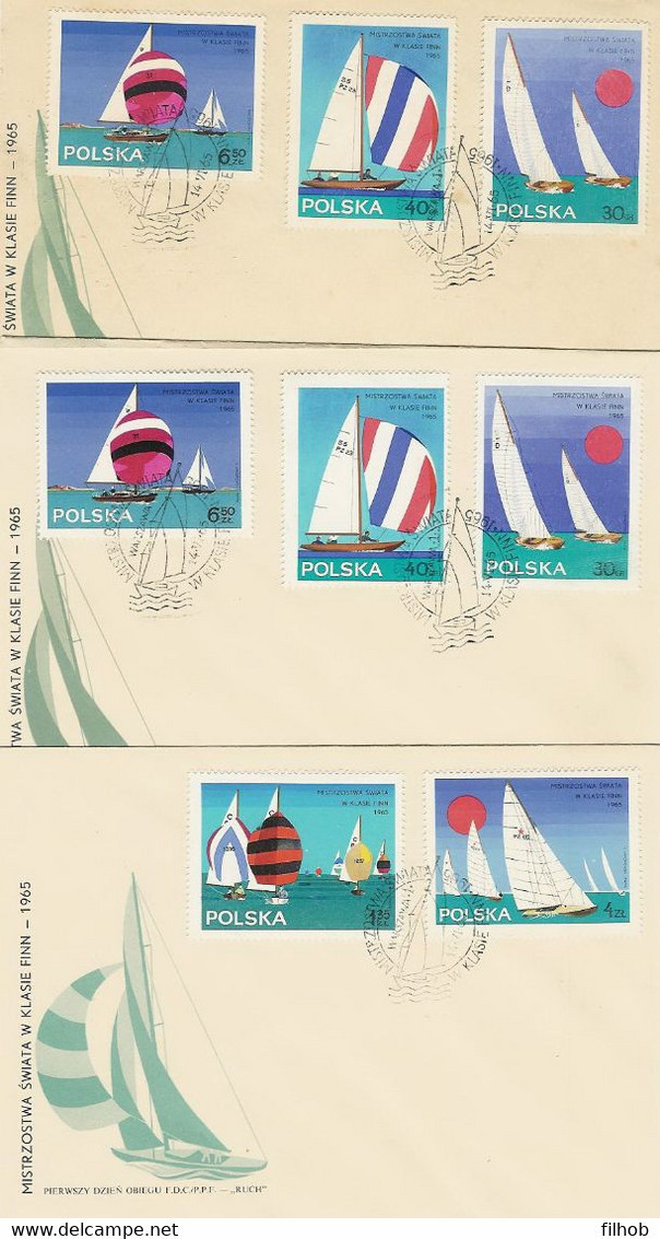 Poland FDC.1438-45 #3: Sport Finn World Championship 1965 - FDC