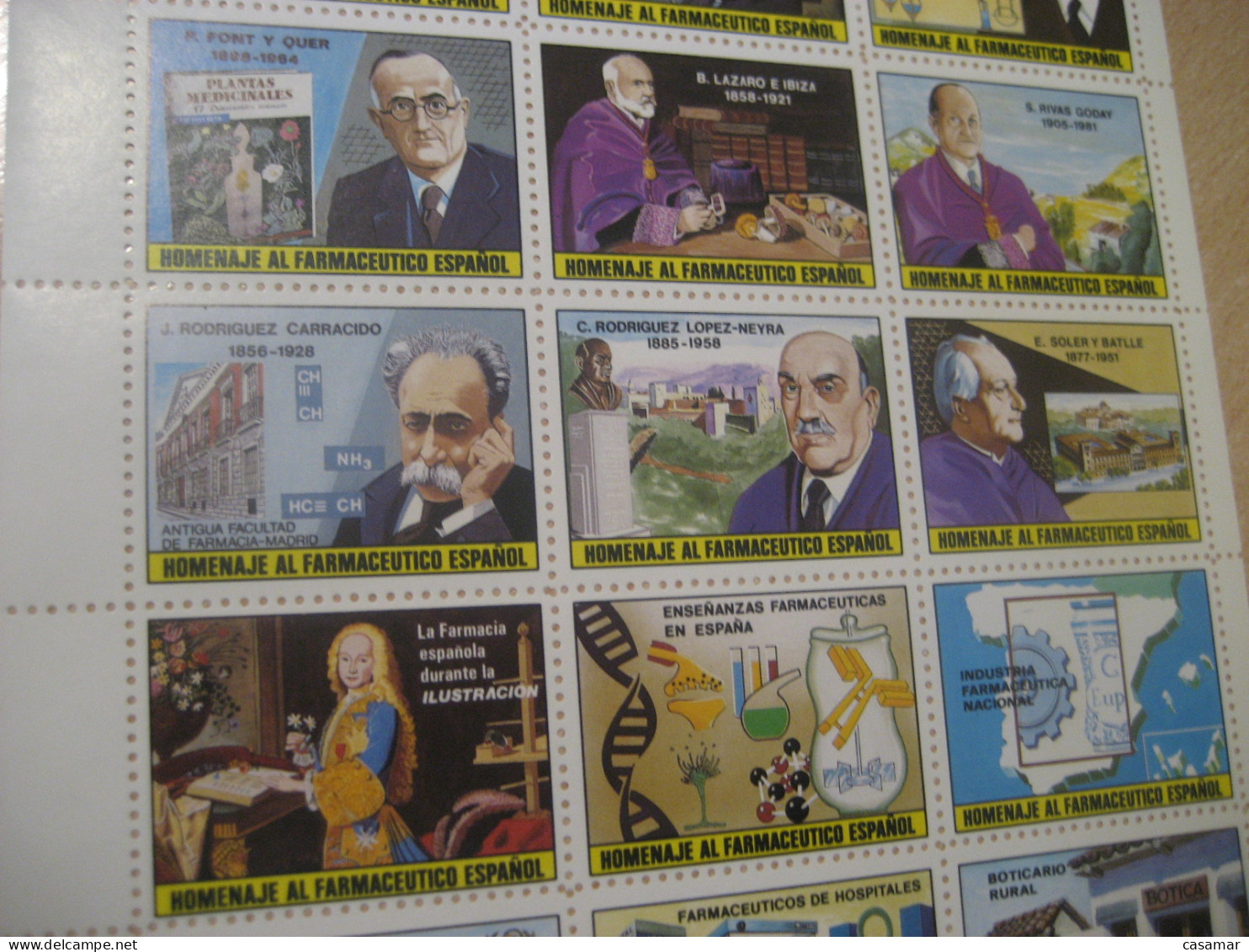 Homenaje Al Farmaceutico Pharmacy Pharmacist 21 Poster Stamp Vignette SPAIN Health Chemical Chemistry - Pharmacy