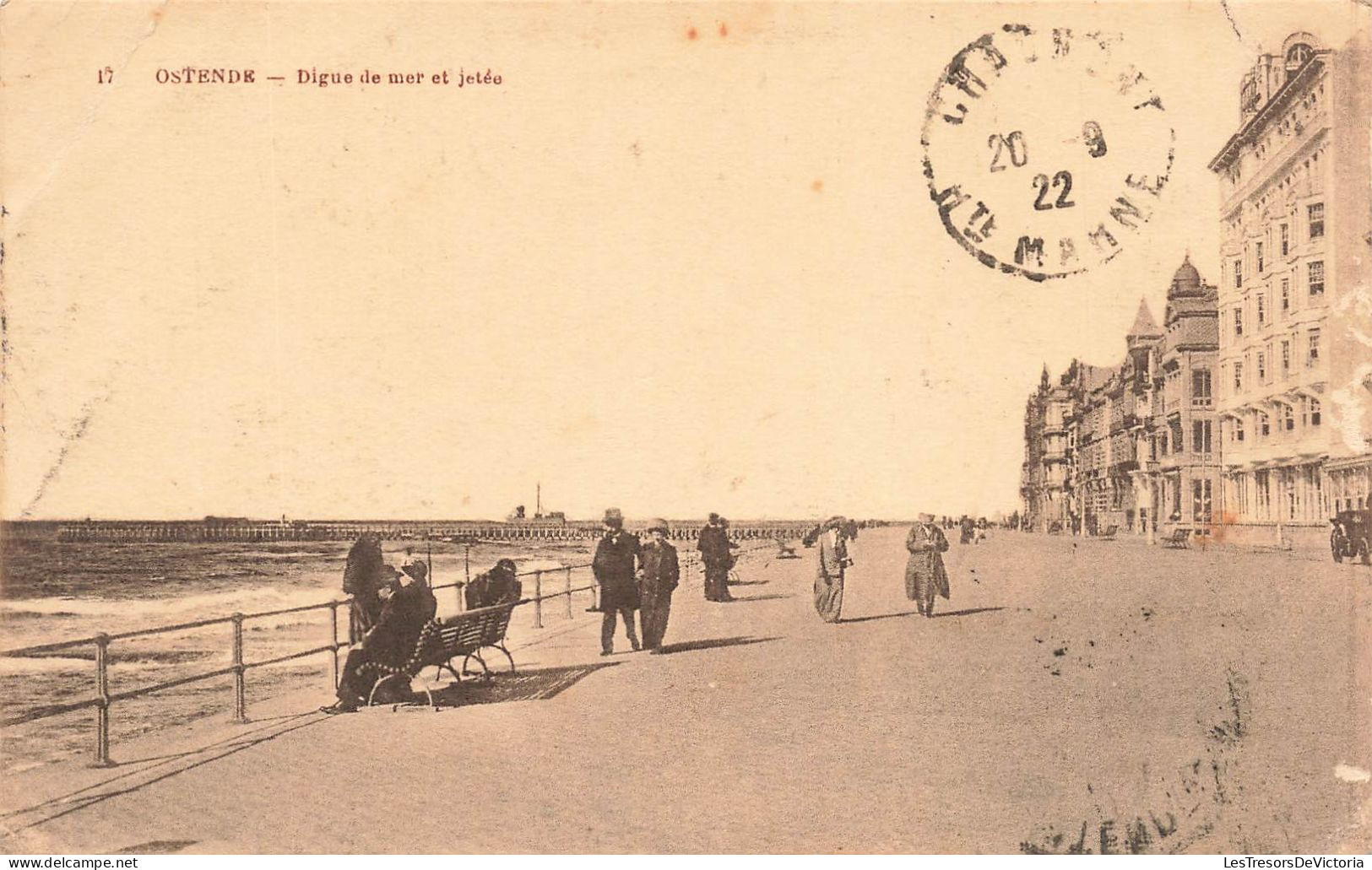 BELGIQUE - Ostende - Vue Sur La Digue De Mer Et Jetée - Animé - Carte Postale Ancienne - Oostende