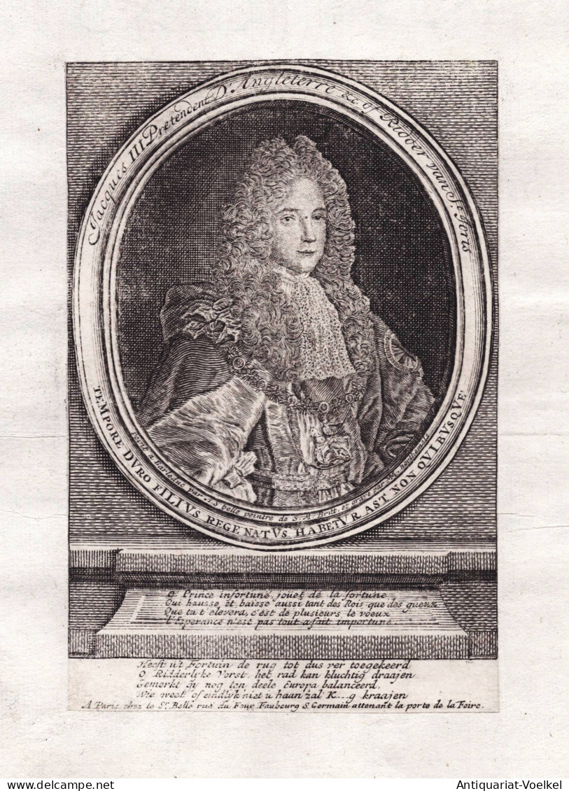 Jacques III. Pretendent D'Angleterre &c. Of Ridder... - James Francis Edward Stuart (1688-1766) The Old Preten - Stiche & Gravuren
