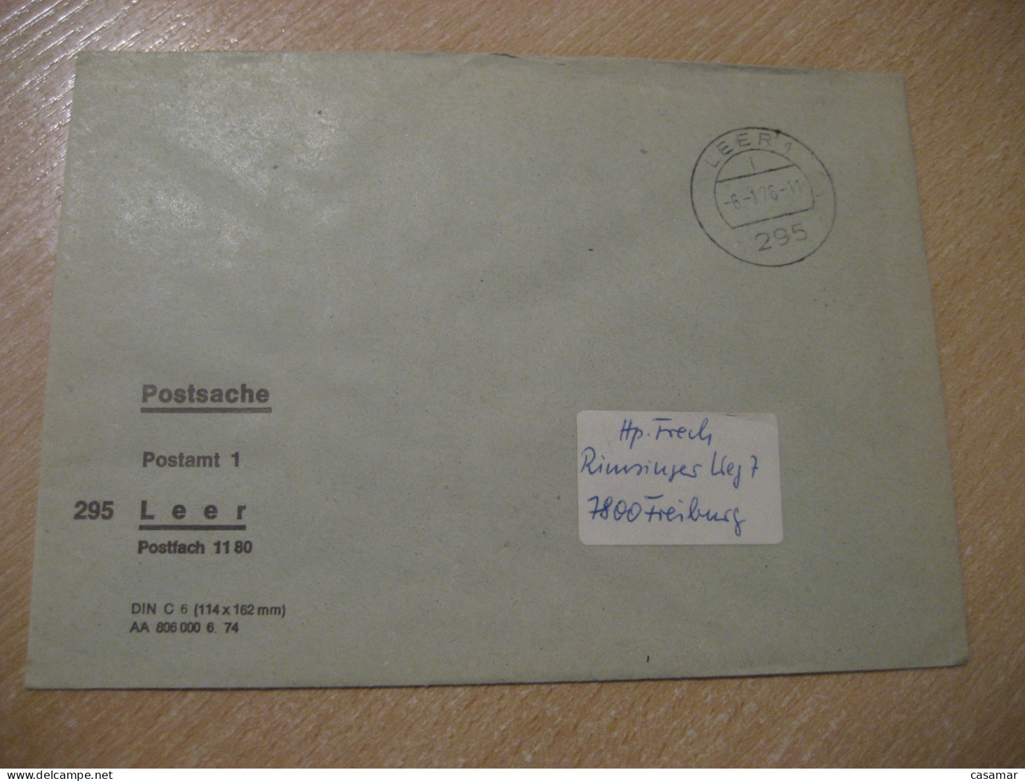 LEER 1976 To Freiburg Postage Paid Cancel Cover GERMANY - Cartas & Documentos