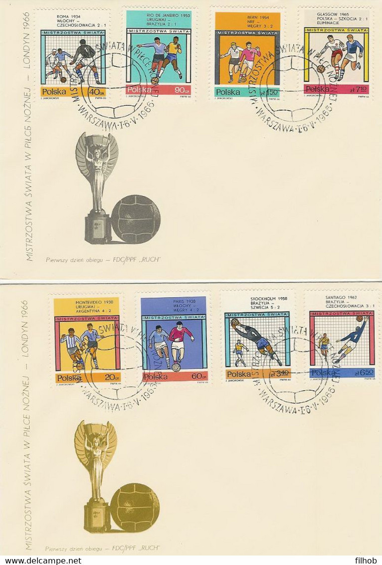 Poland FDC.1516-23 #2: Sport World Football Championship 1966 England - FDC