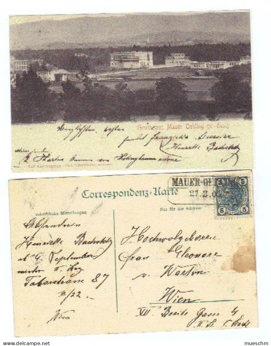 Österreich, 1905, AK Von Mauer Oehling/NÖ, Frankiert Mit MiNr.108, Kastenstempel V. Mauer-Oehling (10869W) - Sonstige & Ohne Zuordnung