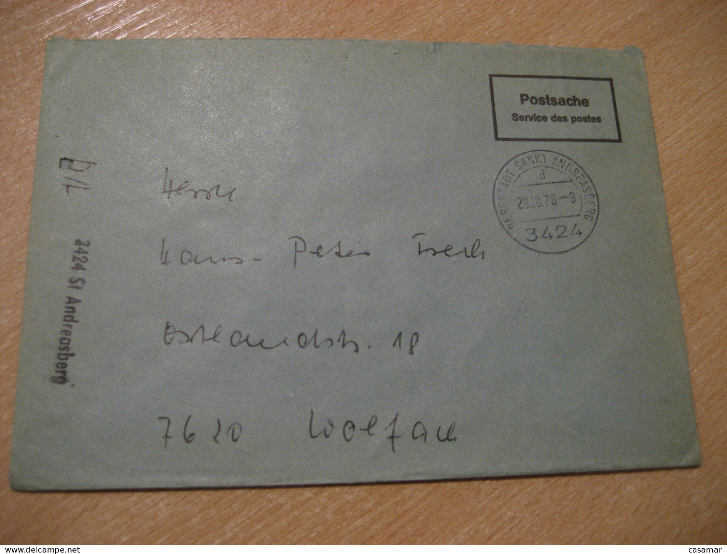 SANKT ANDREASBERG Bergstadt 1978 To Wolfach Postage Paid Cancel Cover GERMANY - Brieven En Documenten