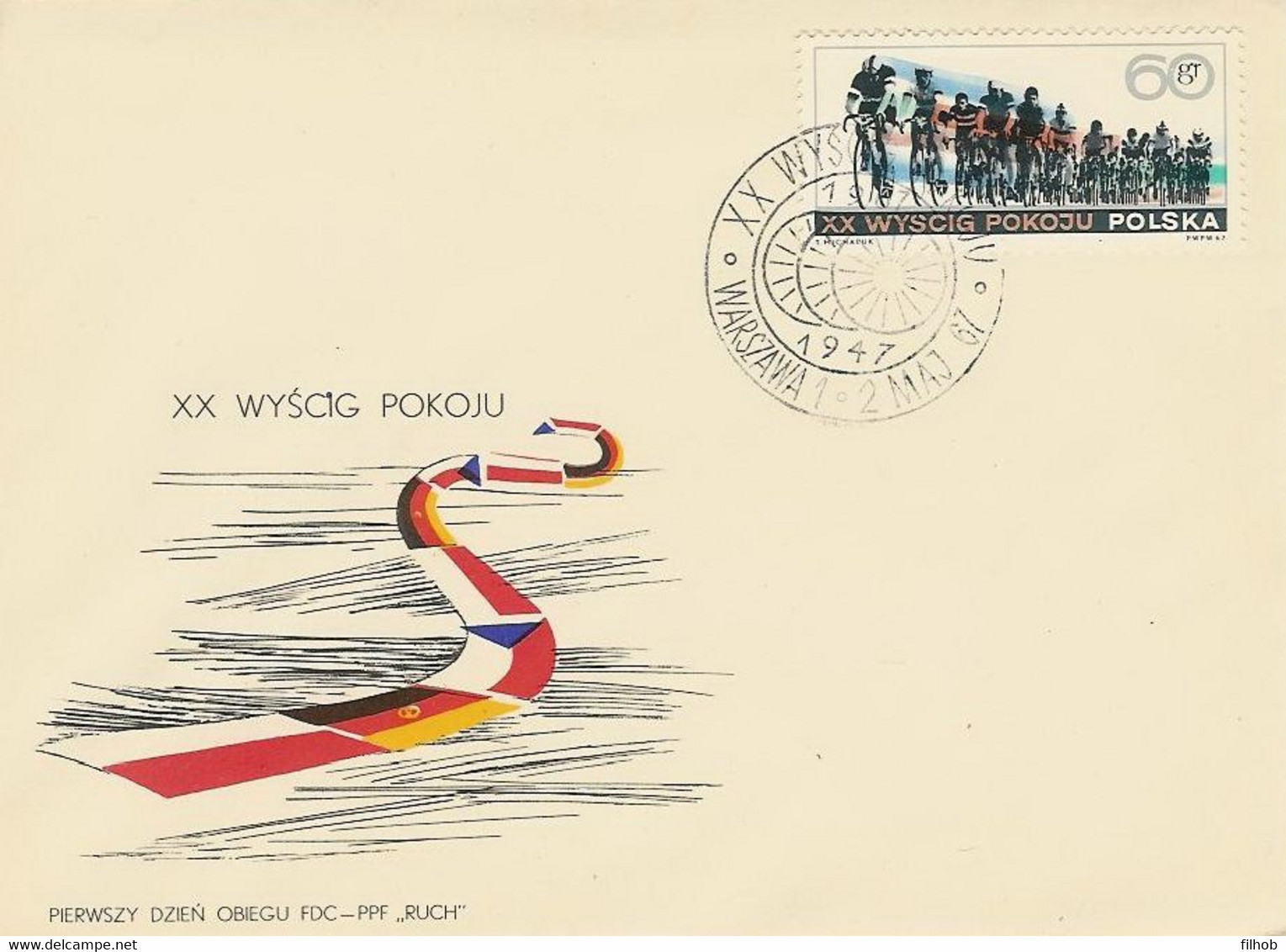 Poland FDC.1612: Sport The Cycling Race Of Peace 1967 - FDC