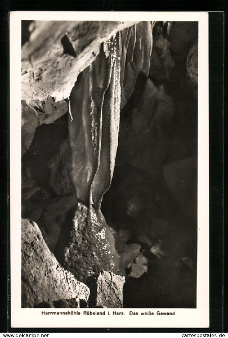 AK Rübeland I. Harz, Herrmannshöhle, Das Weisse Gewand  - Andere & Zonder Classificatie