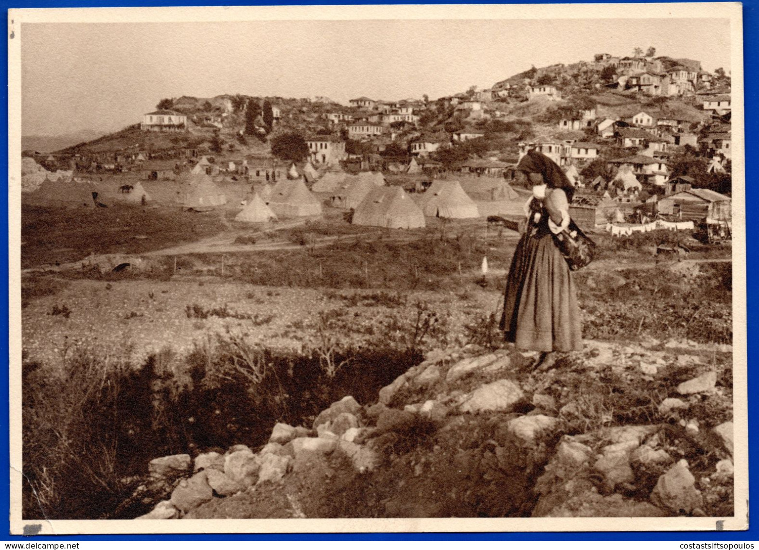 3025.GREECE. UNIDENTIFIED PLACE/VILLAGE POSSIBLY IN MACEDONIA, PHOTO 17.5 X 12.5 Cm.LIGHT CREASE LOWER LEFT. - Europa