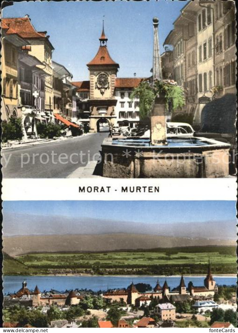 12418585 Murten Morat Brunnen Stadttor Gesamtansicht Murten - Sonstige & Ohne Zuordnung