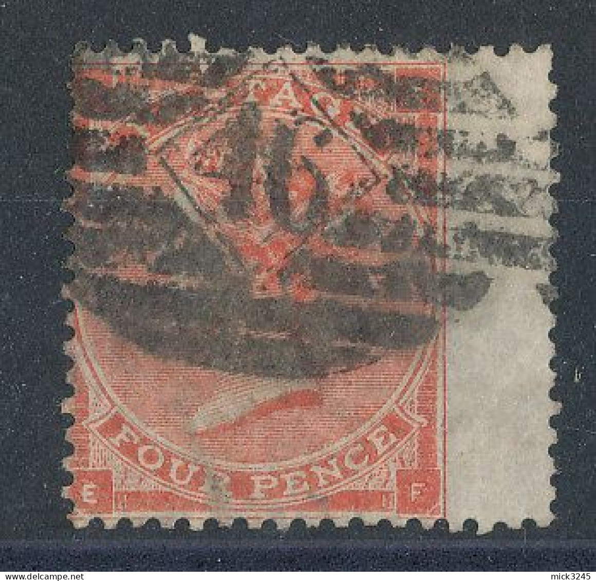 GB  N°25 Victoria 4p Rouge De 1862 - Planche 4 - Oblitérés