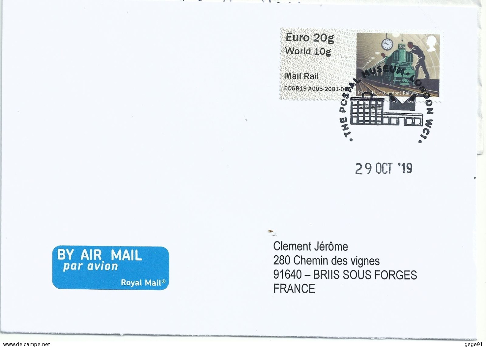 Vignette D'affranchissement IAR - ATM - Post & Go - Mail Rail - Train Postal Automatique De Londres - Post & Go Stamps