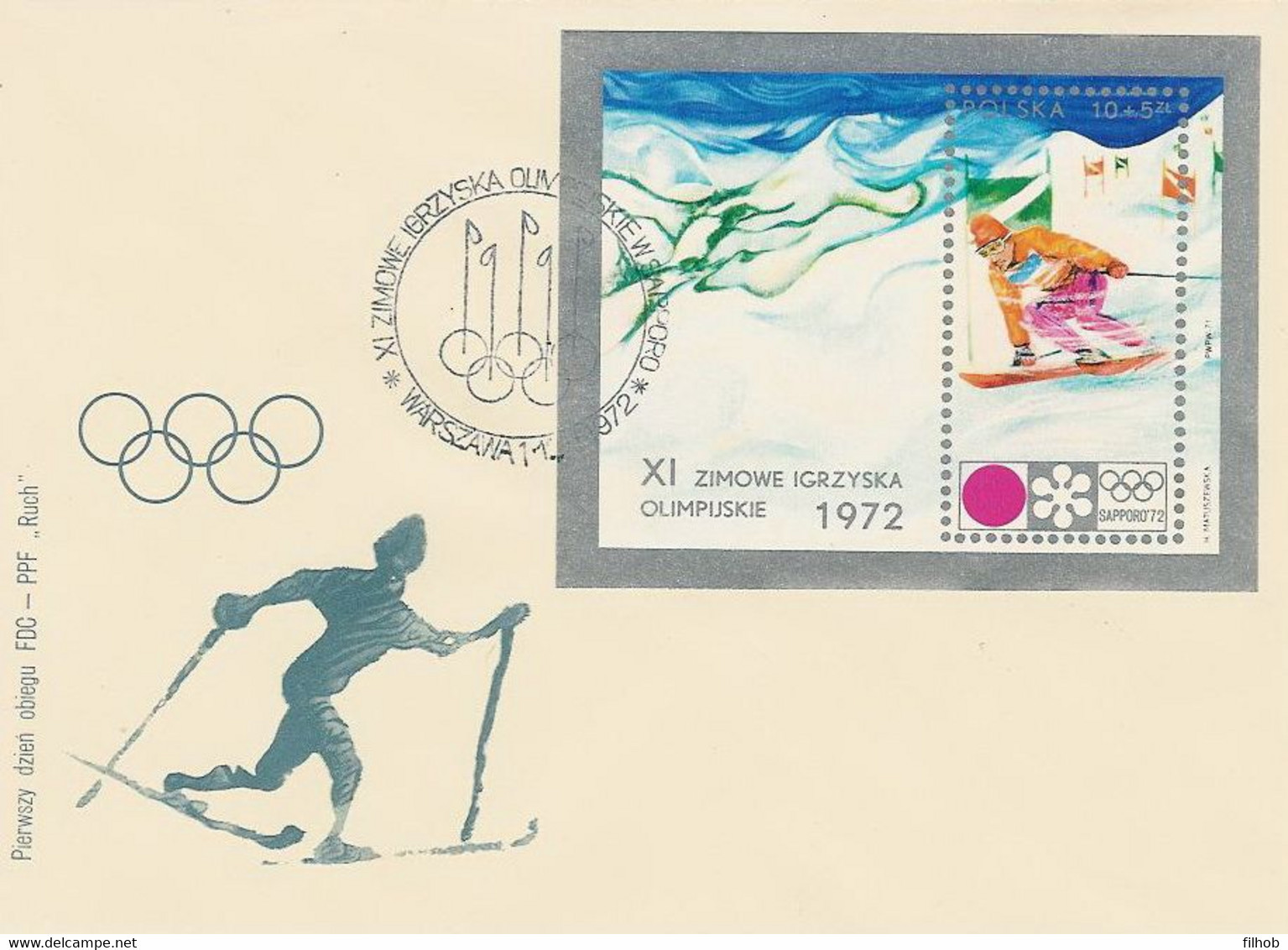 Poland FDC.block 43: Winter Games 1972 Sapporo - FDC
