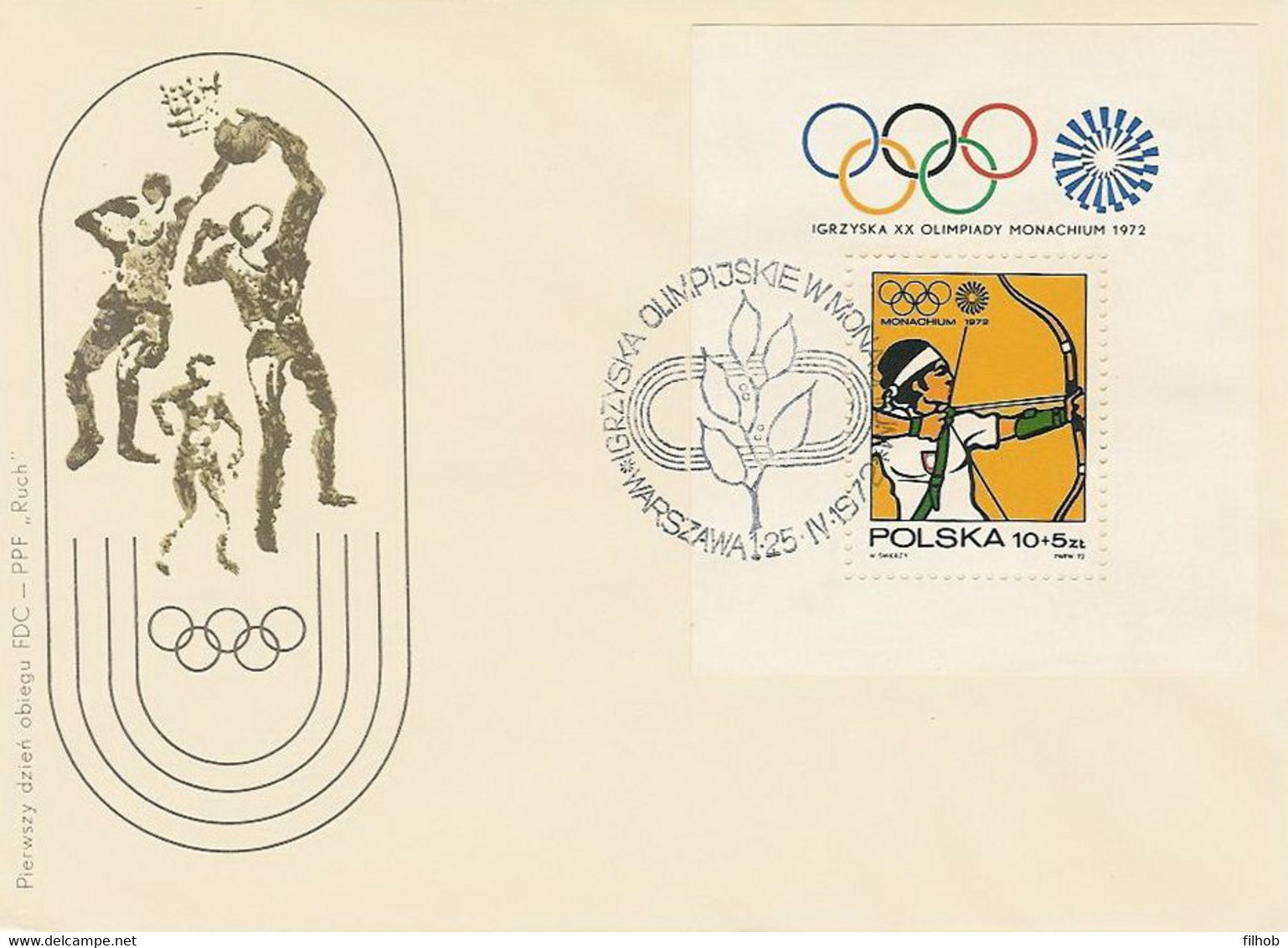 Poland FDC.block 44: Olympic Games 1972 Munich - FDC