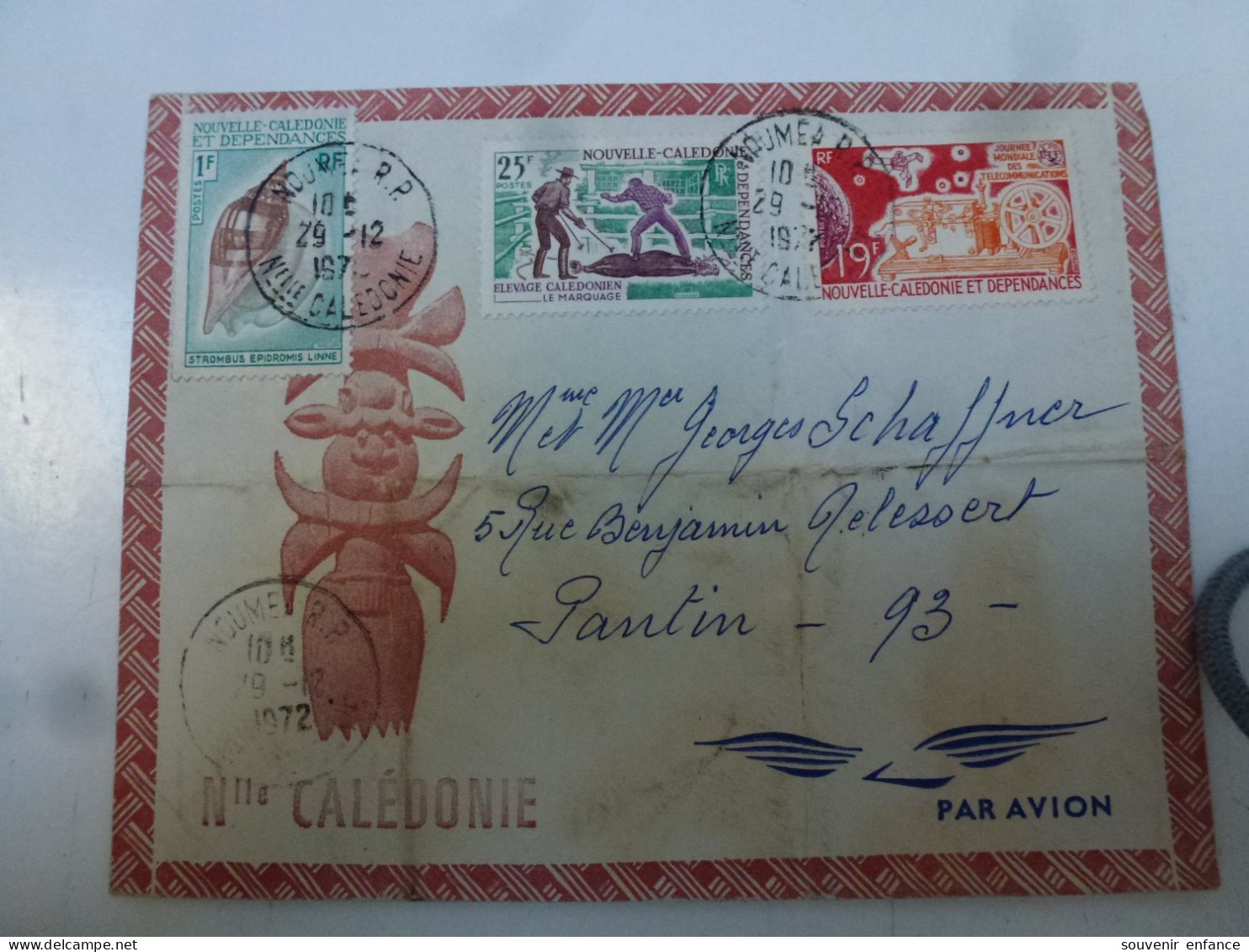 Lettre Nouvelle Calédonie Par Avion 1972 - Briefe U. Dokumente