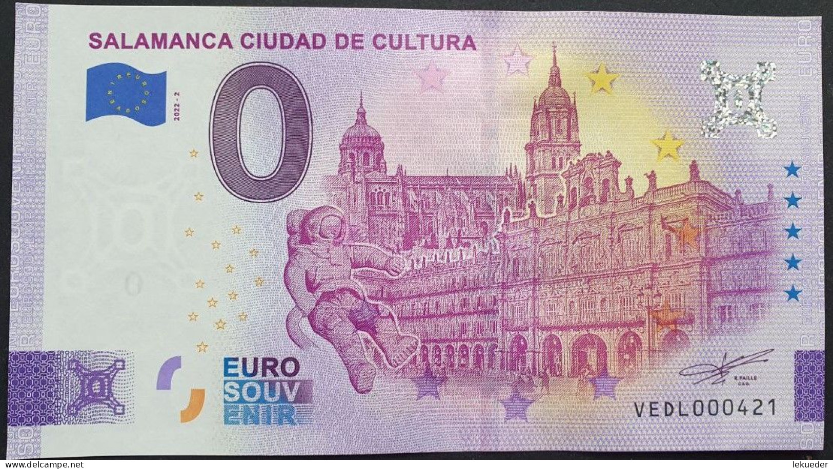 BILLETE 0 Euro Souvenir 0 € ESPAÑA: VEDL 2022-2 SALAMANCA CIUDAD DE CULTURA - Otros & Sin Clasificación