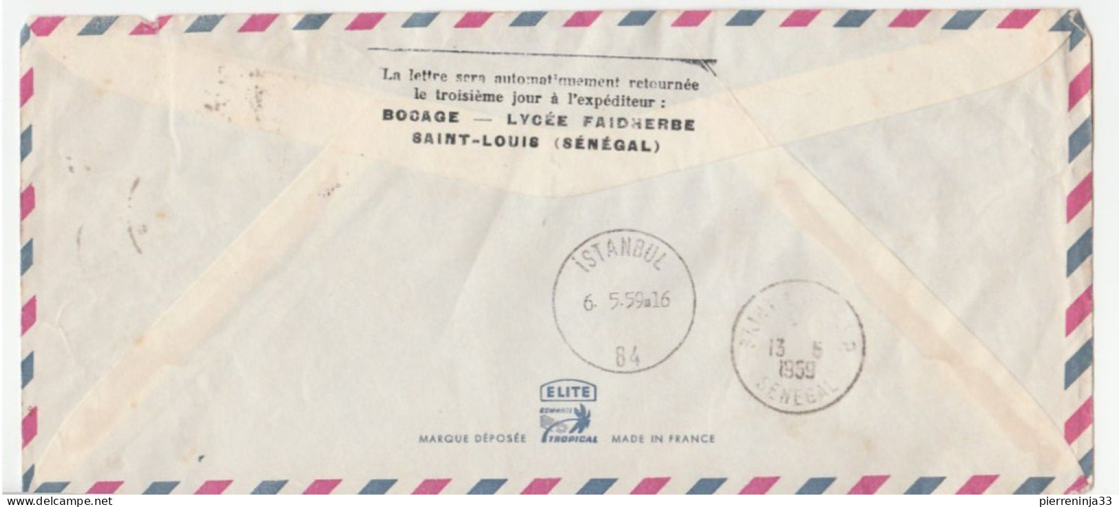 Lettre Recommandée St Louis Du Sénégal/1ère Liaison Par Caravelle Air France: Paris-Rome-Athènes,... - Covers & Documents