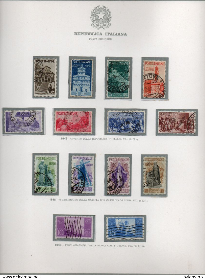 Italia 1945-1950 6 Annate Complete Usate Su Fogli G.B.E. (vedi Descrizione) - Années Complètes