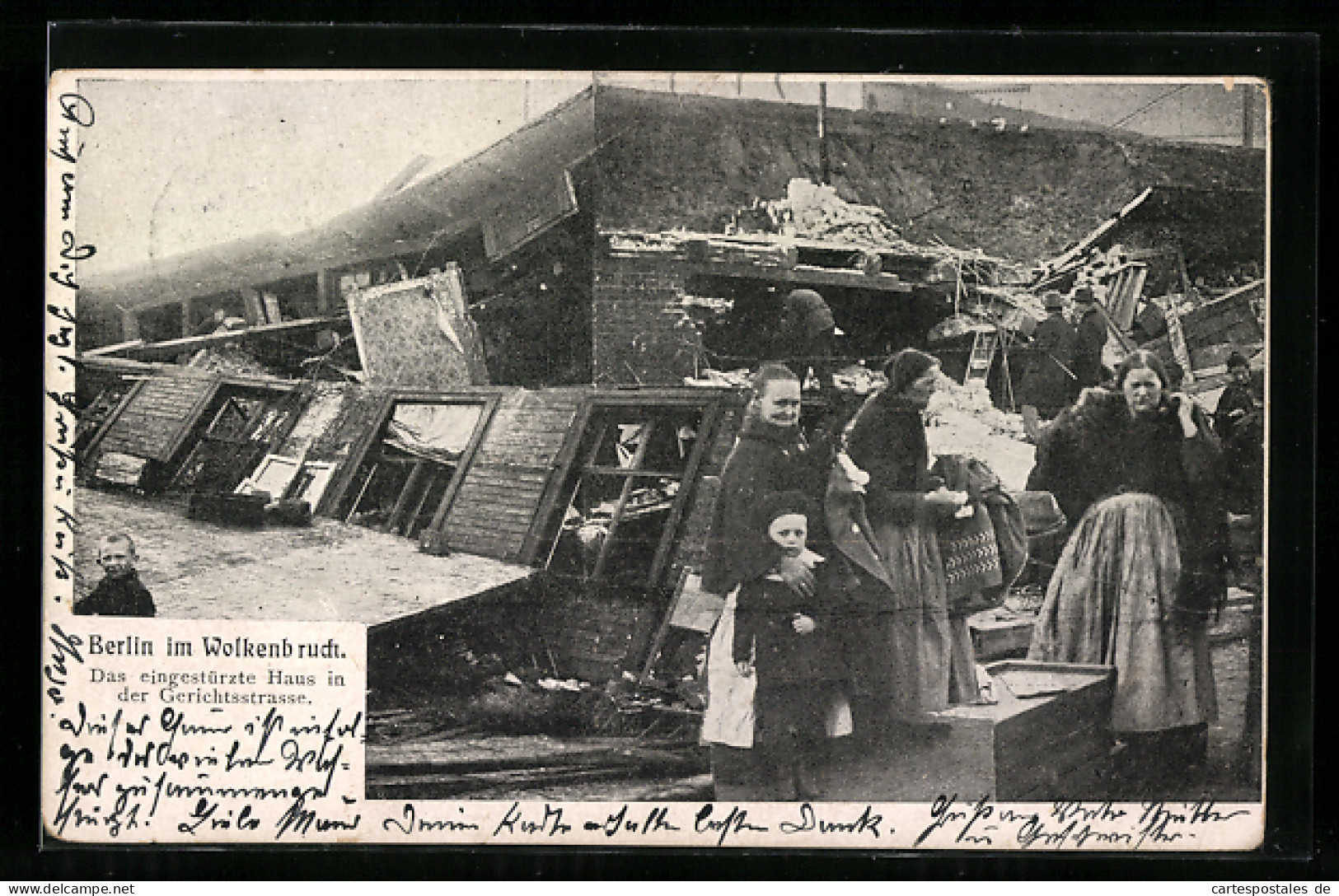 AK Berlin-Wedding, Durch Das Hochwasser Eingestürzte Haus In Der Gerichtsstrasse  - Inondations