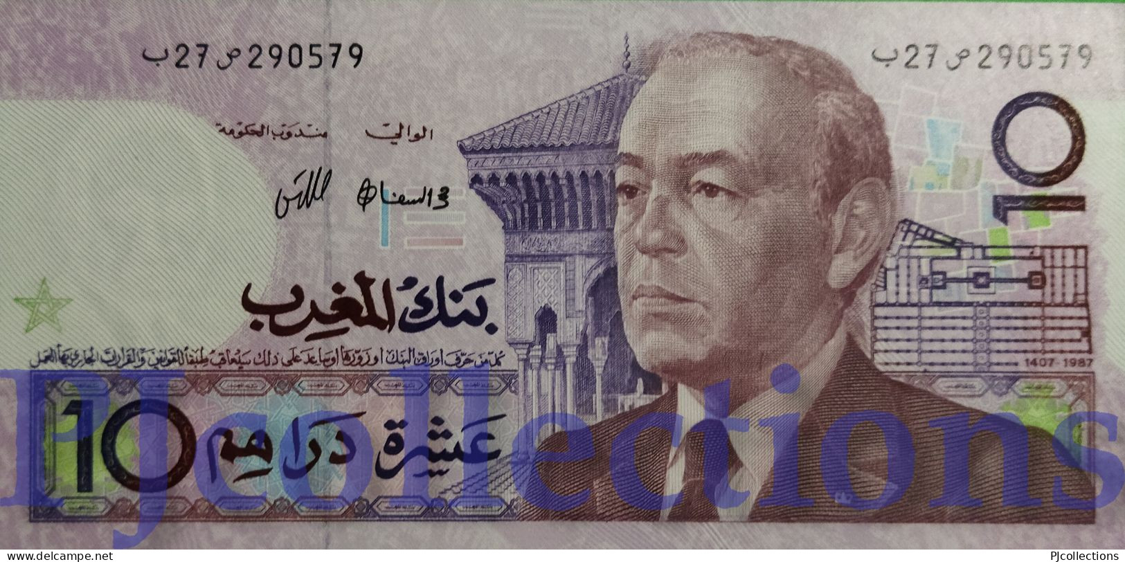 MOROCCO 10 DIRHAMS 1987 PICK 63a UNC - Marokko